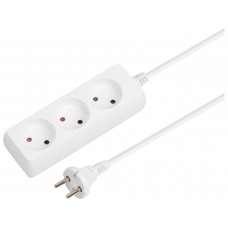 Удлинитель 3м (3 роз., 2,2кВт, б/з, ПВС 2х0,75) Юпитер Китай JP8101-23