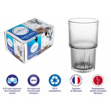 Набор стаканов 6шт 340мл серия DURALEX Empilable Clear Франция 1063AB06C0111