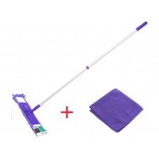 Швабра для пола с насадкой из шенилла лиловая + салфетка из микрофибры 30х30см PERFECTO LINEA Китай 
