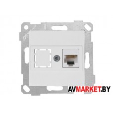 Розетка компьютерная 1xRJ45 Cat5e, скрытая, без рамки, белая, RITA, MUTLUSAN 2200 136 0101 Турция