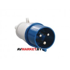 Вилка силовая 32А 220В 3 pin 2P+PE IP44 IEK Китай 33963