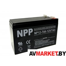 Аккумуляторная батарея NPP 7Ah 12V AGM F1 Китай 150x65x100 