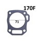 Прокладка головки цилиндра 170F d70/71мм Китай K81 FM-SP1041