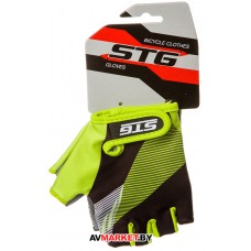 Перчатки STG X87911-Л летние с защитной прокладкой на липучке размер Л черн/салат