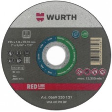 Круг отрезной Wurth d 125x1,0 мм прямой RED LINE нерж.сталь Сингапур 0669230121