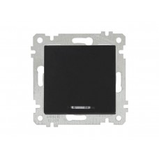 Выключатель 1-клав. с подсветкой, скрытый, без рамки, винт. зажим, черный, RITA, MUTLUSAN Турция