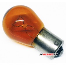 Лампа S25 двухконтактная 12V 21/5W стоп габарит желтая Orange box Россия 9495