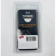 Цепь для бензопилы 0,325″ 1,3мм 64зв 15″ 38см TIMBER круглый зуб Китай 20TSC64