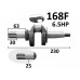 Коленвал 168F 170F 6,5-8л.с. шлиц 25мм Китай K69 SL-168F-SH25-D7