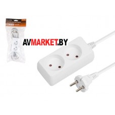 Удлинитель 5м (2 роз., 2,2кВт, б/з, ПВС 2х0,75) Юпитер JP8101-27 Китай