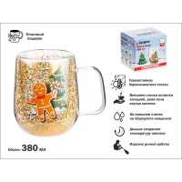 Кружка стеклянная с двойными стенками 380мл серия CHRISTMAS-2 PERFECTO LINEA Китай 30-380261