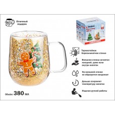 Кружка стеклянная с двойными стенками 380мл серия CHRISTMAS-2 PERFECTO LINEA Китай 30-380261