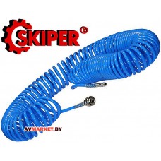 Шланг полиуретановый спиральный 20м ф6/8мм с быстросъемн. соед Skiper ШП-620