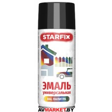 Краска-эмаль аэроз. универсальная черный глянец STARFIX 520мл 9017 SM-103045-1 РБ 