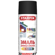 Краска-эмаль аэроз. универсальная черный матовый STARFIX 520мл 9011 SM-103039-1 РБ 