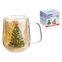 Кружка стеклянная с двойными стенками 380мл серия CHRISTMAS-1 PERFECTO LINEA Китай 30-380260