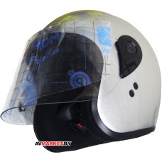 Шлем X70/8 Л 56 размер Джет с забралом серебристый