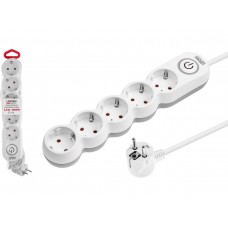 Удлинитель 1,5м (5 роз., 3,5кВт, с/з, выкл, ПВС 3х1,5) LEIDEN ELECTRIC Китай 805038