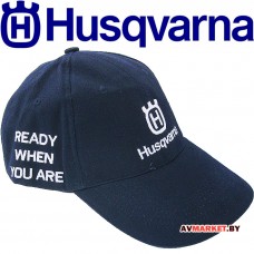 Бейсболка синяя с логотипом Husqvarna и слоганом Ready when you are 5823969-01 Швеция