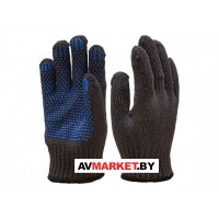 Перчатки п/шерстяные с ПВХ "Спец" 7 класс черные мин. риски Россия 705