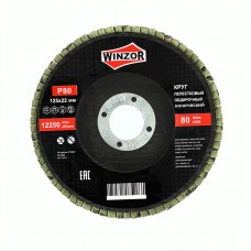 Круг лепестковый обдирочный WINZOR 125х22мм конический-зерно Р80 Китай K1252280