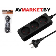 Удлинитель 5м (3 роз., 2,2кВт, б/з, ПВС 2х0,75) Юпитер JP8101-32 Китай