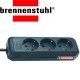 Удлинитель 1,5м (3 роз 3,3кВт с/з GDC) черный Brennenstuhl Eco-Line 1158620015