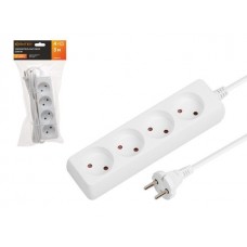 Удлинитель 3м (4 роз., 2,2кВт, б/з, ПВС 2х0,75) Юпитер Китай JP8101-25