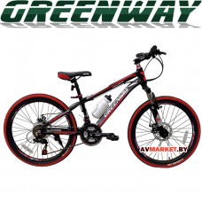 Велосипед GREENWAY 4919M 24" горный для взрослых Китай черно-красный