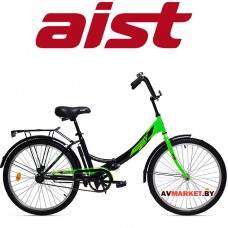 Велосипед дорожный для взрослых Aist Smart 20 1.0 складной 1 передача черно-зеленый 4810310001464