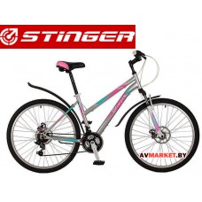 Велосипед Stinger 26 Latina D 15 серый TZ30/TY21/RS35 # 117309 26SHD LatinaD 15GR7 Россия
