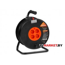 Удлинитель на катушке 50м (4 роз., 3,5кВт, б/з, ПВС 2х1,5) Юпитер Китай JP8403-03