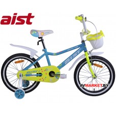 Велосипед двухколесный для детей Aist WIKI 18 голубой,укомпл. корзинкой Китай 2019