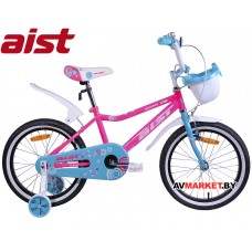 Велосипед двухколесный для детей Aist WIKI 18 розовый,укомпл. корзинкой Китай 2019