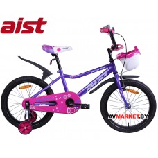 Велосипед двухколесный для детей Aist WIKI 18 фиолетовый,укомпл. корзинкой Китай 2019