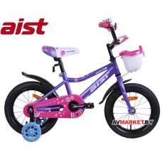 Велосипед двухколесный для детей Aist WIKI 14 фиолетовый,укомпл. корзинкой Китай 2019