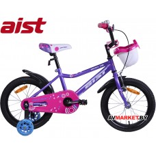 Велосипед двухколесный для детей Aist WIKI 16 фиолетовый ,укомпл. корзинкой Китай 2019