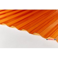 Кровельный монолитный поликарбонат 0,8 мм трапеция бронза 1050*3000 Россия