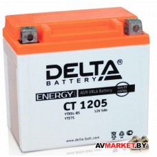 Аккумулятор 12V 5Ah CT 1205 Delta 114*69*109 совместим с Yuasa YTX5L-BS