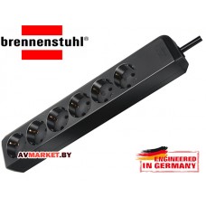 Удлинитель 1,5м (6 роз 3,3кВт с/з ПВС) черный Brennenstuhl Eco-Line арт. 1159400015 Китай