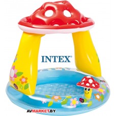Надувной детский бассейн с навесом Грибок 102х89 см INTEX (для детей от 1 до 3 лет) 57114NP Китай