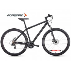 Велосипед Forward Sporting 29 2.1 disc 21ск рост 19" черный матовый/черный 2020-2021 RBKW1MN9Q004