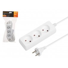 Удлинитель 5м (3 роз., 2,2кВт, б/з, ПВС 2х0,75) Юпитер Китай JP8101-24