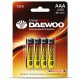 Батарейка AAA  LR03 1.5V alkaline BL-4шт DAEWOO ENERGY 1030399 Китай