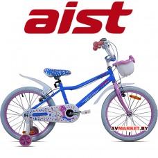 Велосипед двухколесный для детей Aist WIKI 18 бел,покр,ГОЛУБОЙ+корзи