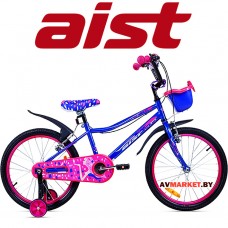 Велосипед двухколесный для детей Aist WIKI 18 бел,покр, фиолетовый +корзи