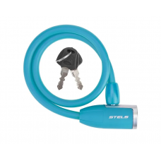 Трос-замок Stels 10х650мм 84356 с ключом со стальным тросом Китай синий 