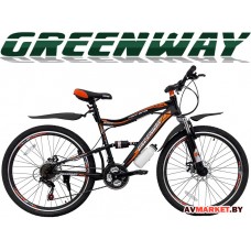 Велосипед GREENWAY 26S020, 26" черно-оранж. горный для взрослых Китай 