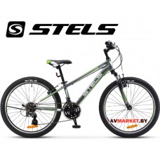 Велосипед 24 STELS NAVIGATOR 400V серый/зелено белый